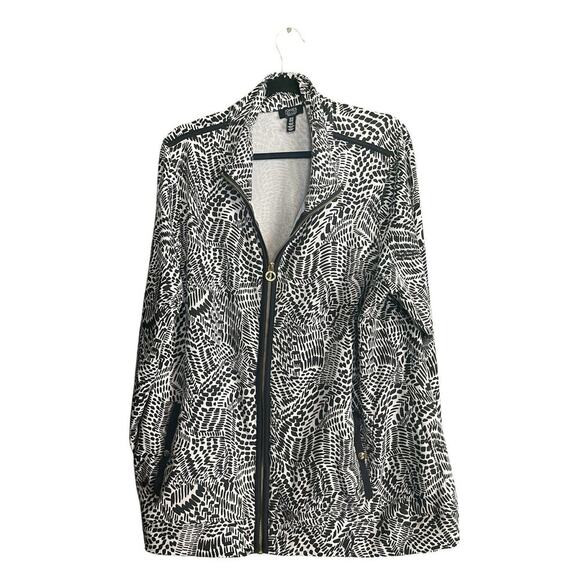Jones of New York Zip Up Cardigan Women Size 2X Black and White Pattern Casual - Picture 5 of 14